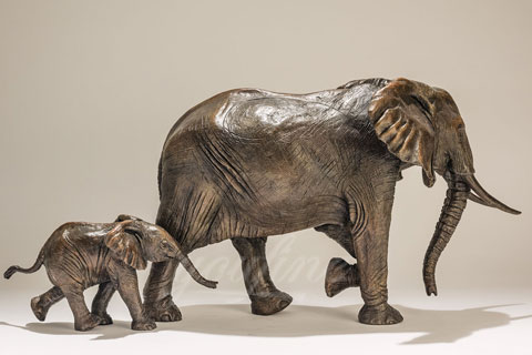 Customized life size bronze Animal elephant sculpture For Sale