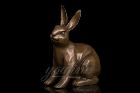 Hot selling life size bronze metal rabbit sculpture for garden decor