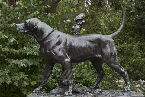Life size bronze dog sculpture metal statue yard art for decor
