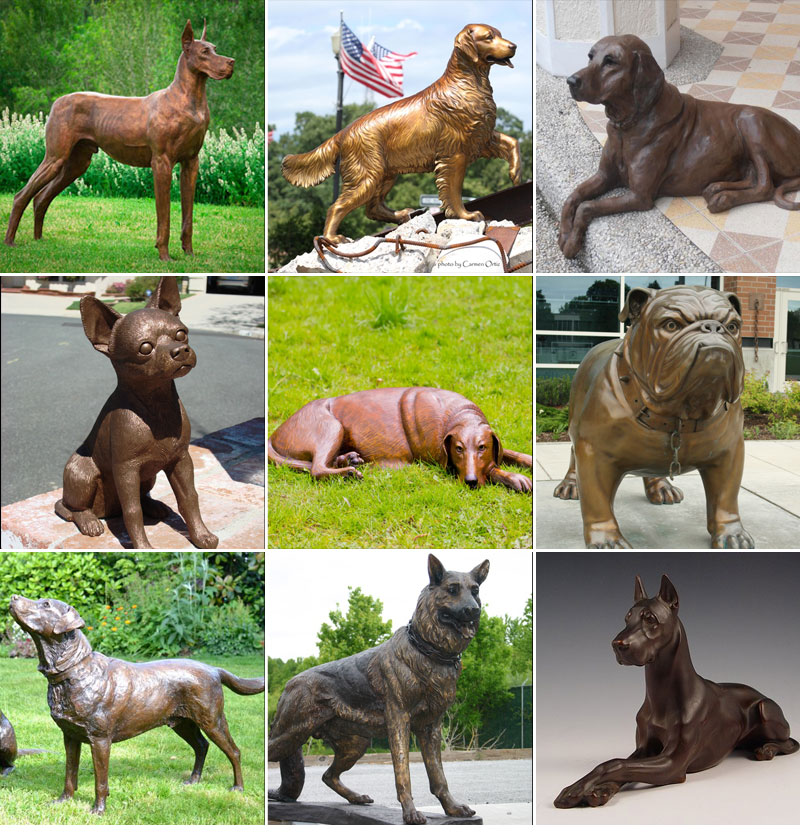 bronze dog statue