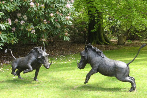 Garden Antique Large Bronze Animal Wild Boar Statue for park