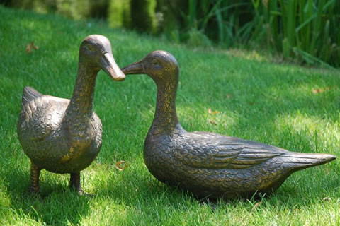 Life size Large bronze animal cute duck statue sculpture for garden
