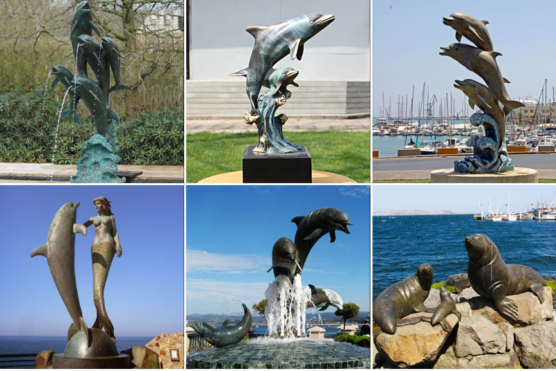 bronze dophin statue