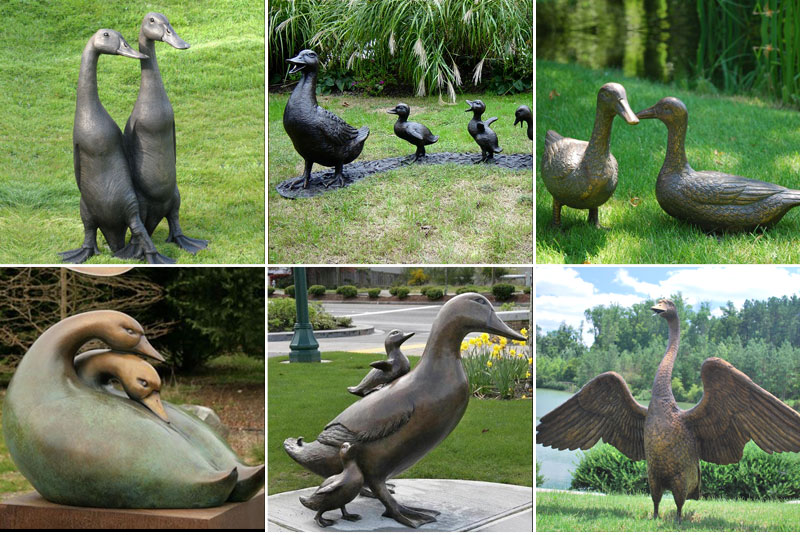 bronze duck statue