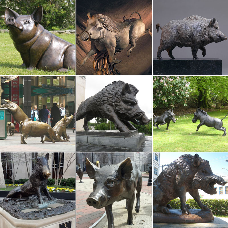 bronze pig statue