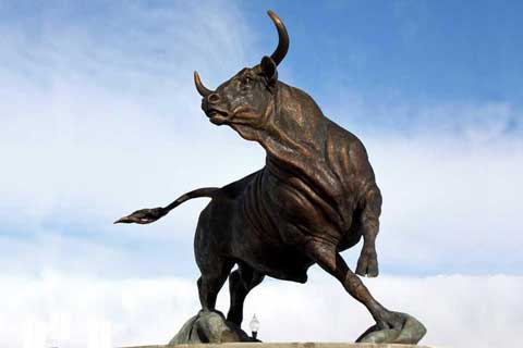 Large Bronze Brave Bull Outdoor Statues on Sale