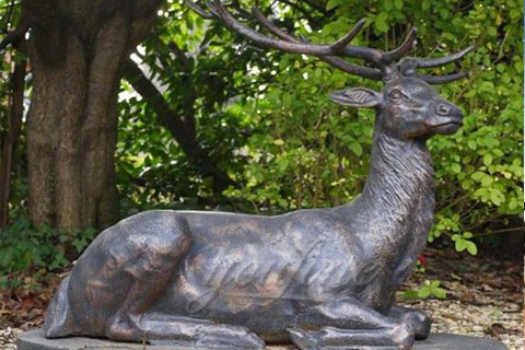 Garden decorative antique bronze Deer statue Animal Sculpture