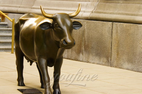 Outdoor wildlife copper bull statue for sale