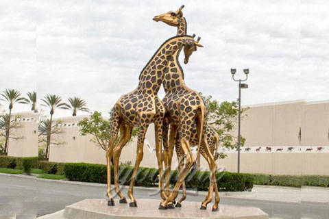 Animal decorative statue brass giraffe statues for sale