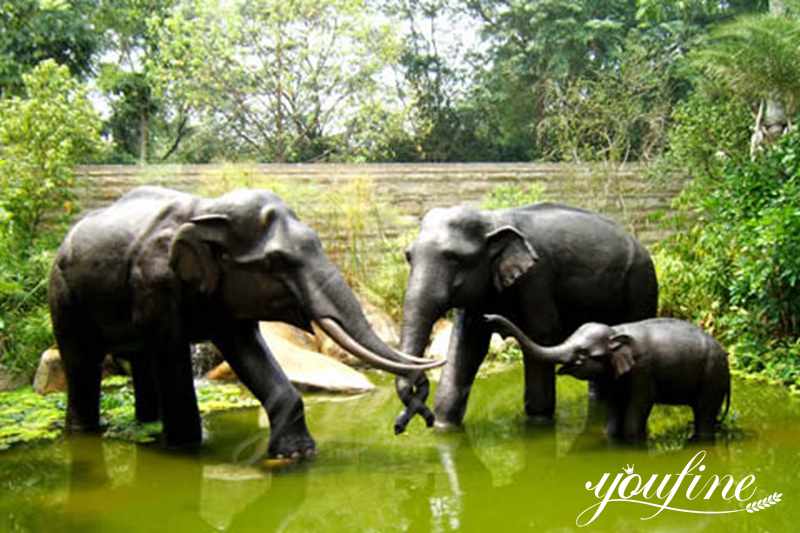 Bronze Garden Baby Elephant for landscape decor for sale