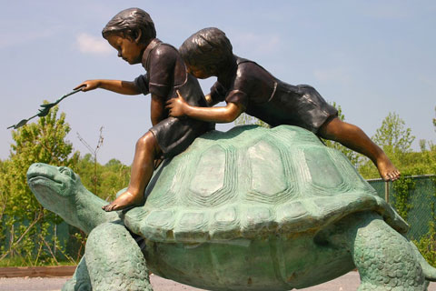 Bronze animal sculpture full size outdoor turtle statue for sale