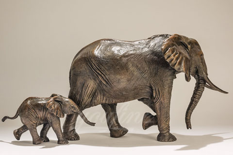 Customized full size bronze Animal elephant sculpture For Sale