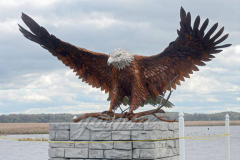Bronze Animal Eagle Statue for Front yard landscaping
