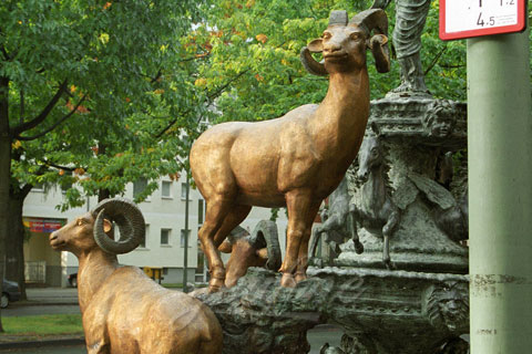 Bronze wildlife statues goat animal sculpture for sale