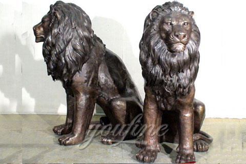 Garden Decoration Casting Bronze Lion Statues for sale