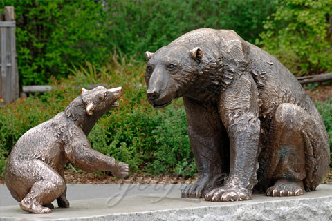 Garden decorative animal sculpture antique bronze bear statues for sale