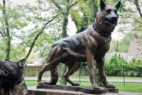 Bronze animal sculpture full size metal dog statues for sale