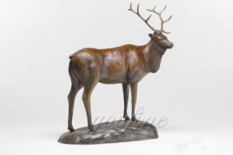 Indoor Decorative wildlife bronze deer sculpture wholesales