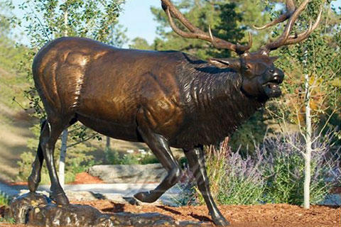 Large Outdoor animal sculpture bronze elk statue for sale