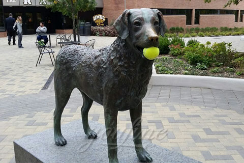 Full Size custom dog statues with baseball sculptures for square decor