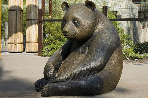 Life size bronze cute panda statue from china for sale