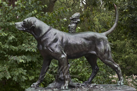 Life size bronze dog sculpture for garden decor