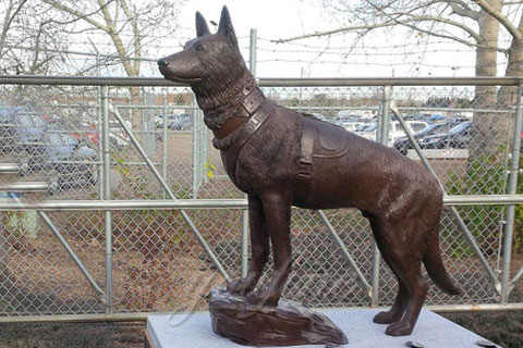 Full size dog statues bronze animal sculptures for garden decor
