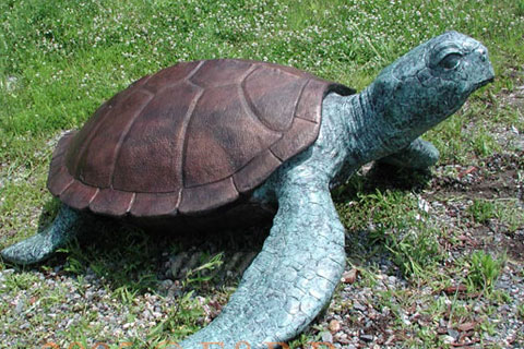 Full size garden brass tortoise statues by sea for sale
