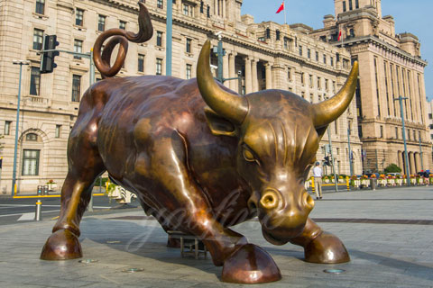 Full size wall steel bull statue replica for sale
