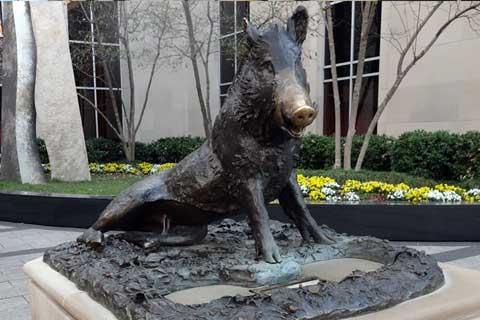New Design Casting Bronze Wild Pig Sculptures for Garden Decor