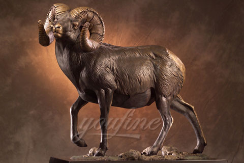 New design mild full size bronze goat sculpture for sale