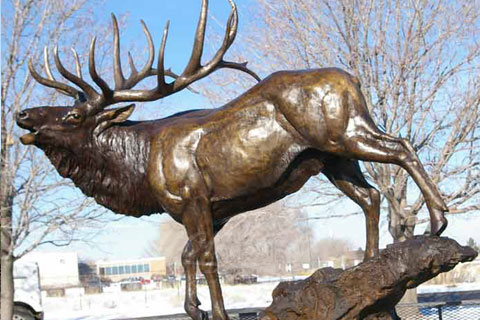 Outdoor Antique bronze animal sculpture elk statue for sale