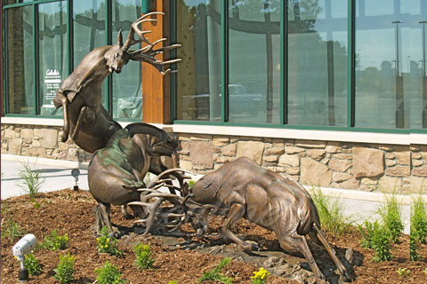 Outdoor animal sculpture life size deer statues for sale