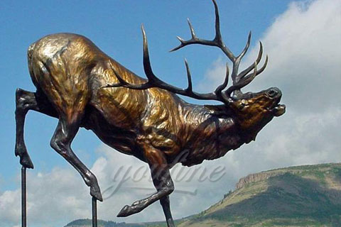 Wildlife Hot selling Outdoor animal sculpture elk statue wholesales
