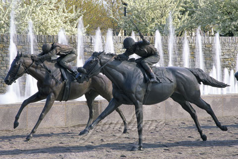 Bronze statue of man riding horse sculpture for sale