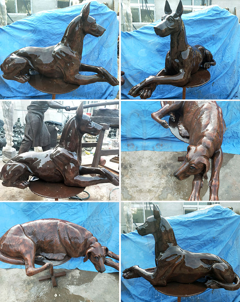 outdoor life size dog sculpture for sale