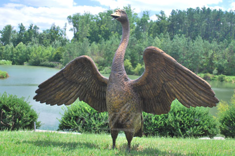 Full Size Bronze Animal Copper Duck Sculpture for garden