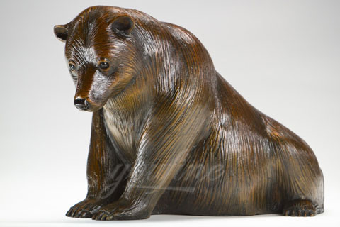 Large bronze brown bear statue for home decoration on sale