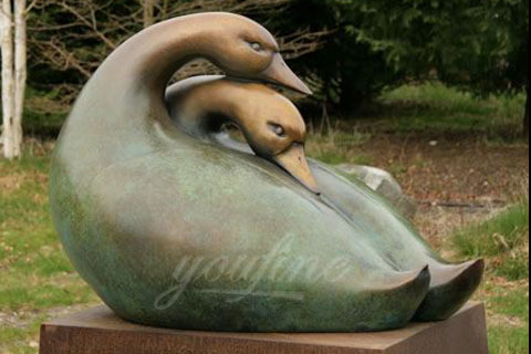 Full Size Garden Pair Ducks Antique Bronze statue for sale