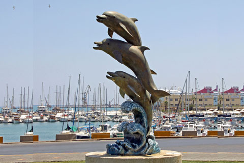 Full siza cast bronze  dolphin statue for garden decoration