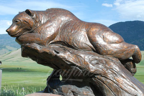 Wholesales Laying bear statue in casting bronze sculptures for sale