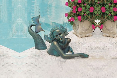 High-quality Outdoor Antique Bronze Mermaid Sculpture for Decor Manufacturer BOKK-703