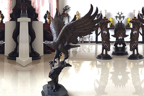 Large Size Outdoor Flying Casting Bronze Eagle Garden Sculpture Wholesale BOKK-465
