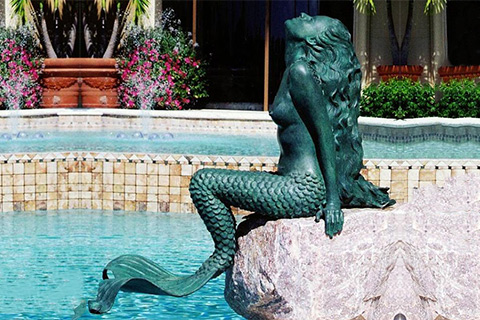 Life Size Antique Bronze Mermaid Statue for Pond Decoration Wholesale BOKK-707