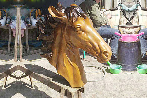 Large Size Artistic Casting Bronze Horse Head Sculpture for Decor Supplier BOKK-784