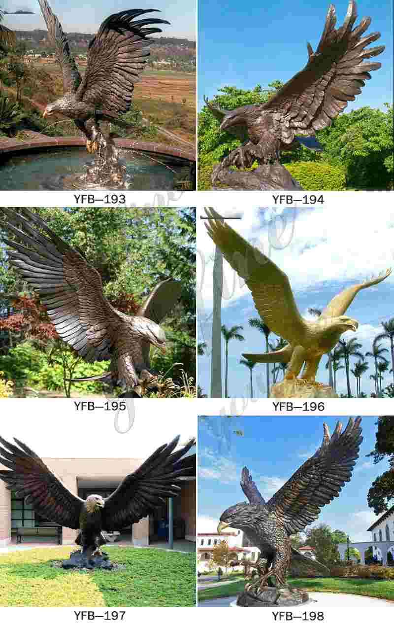 Bronze Eagle in Flight Statues