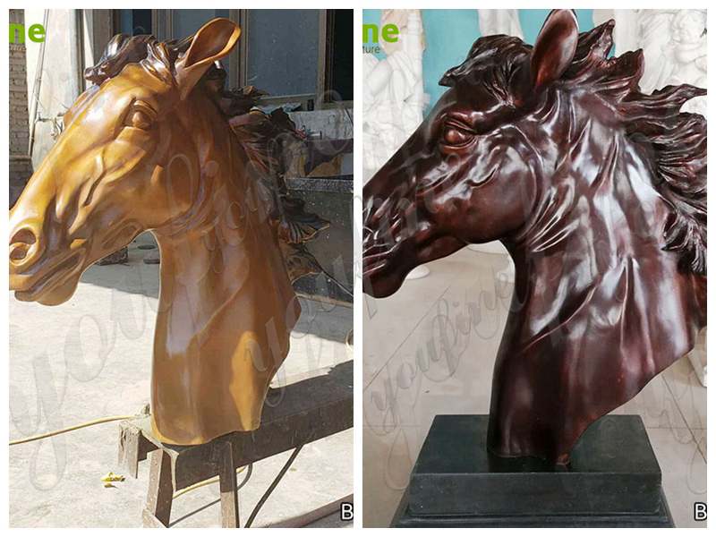 Bronze Horse Head Sculpture