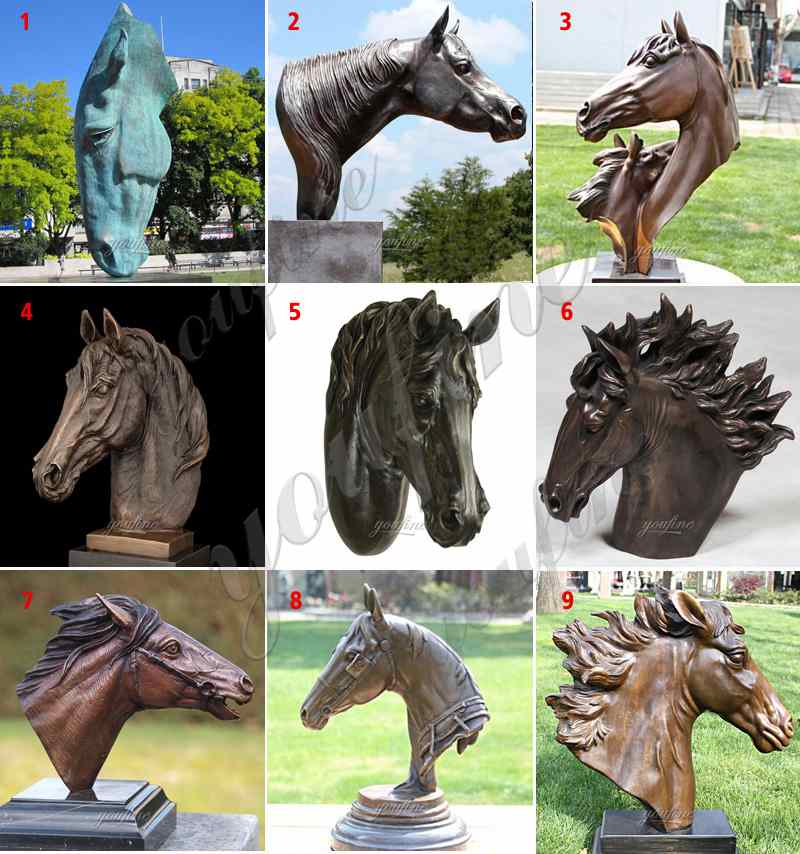 Casting Bronze Horse Heads Statue
