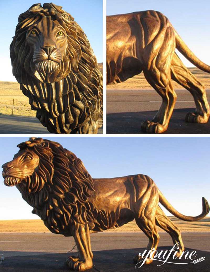 Life Size Bronze Stainding Lion Sculpture