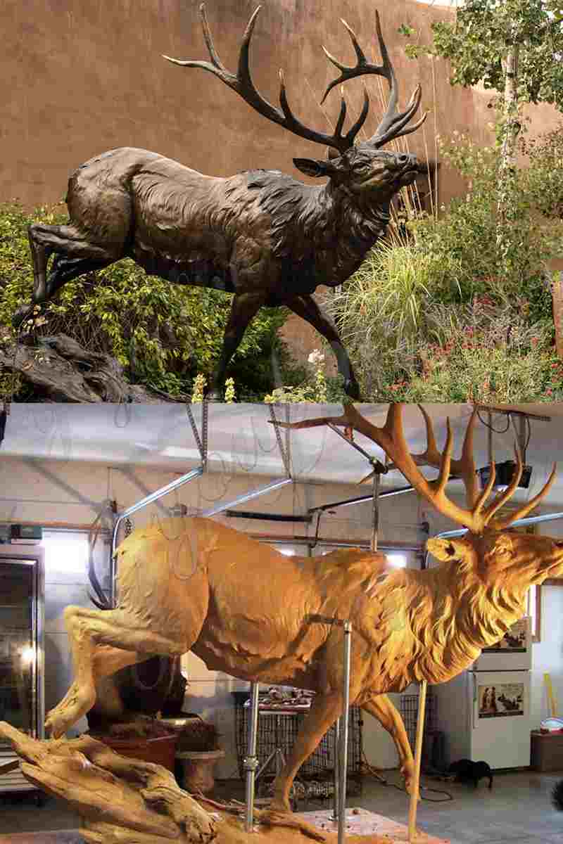 Outdoor Bronze Elk Statue